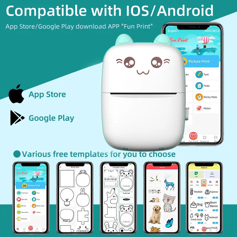 Mini Portable HD Sticker and Label Printer