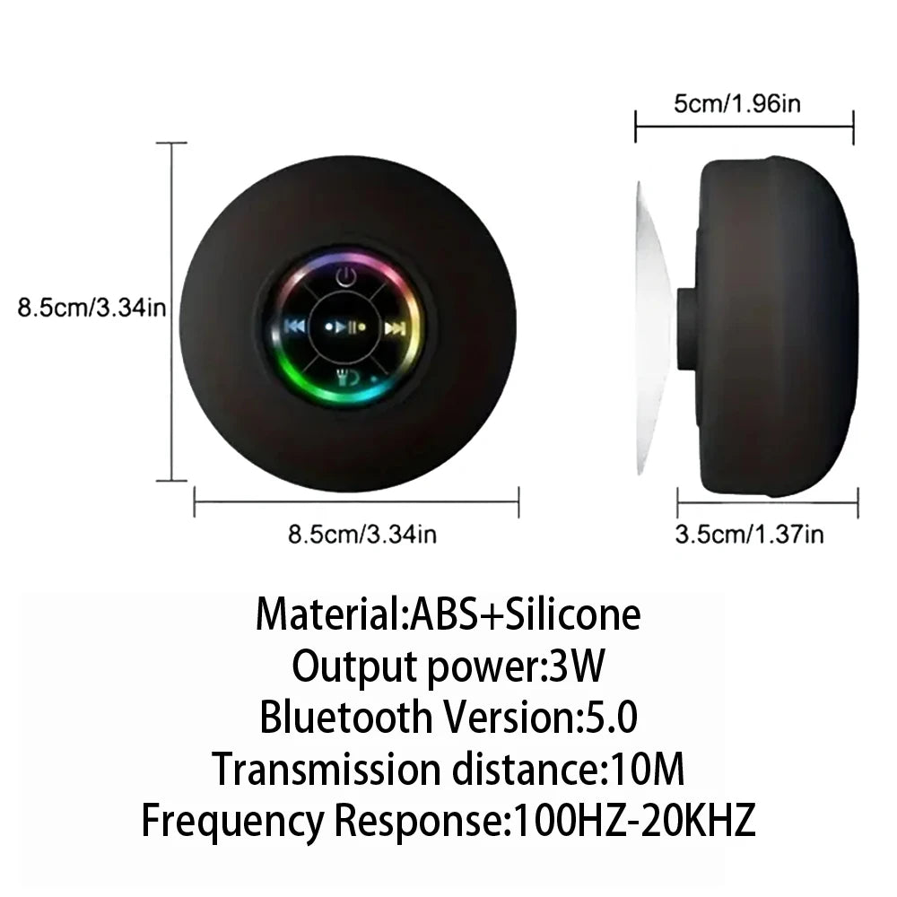 Portable Wireless Bluetooth Speaker LED Light IPX4 Waterproof