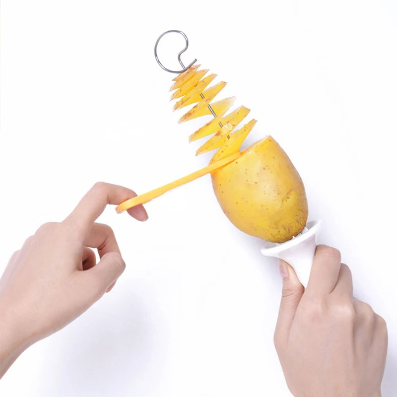 Rotate Potato Slicer Stainless Steel Plastic Twisted