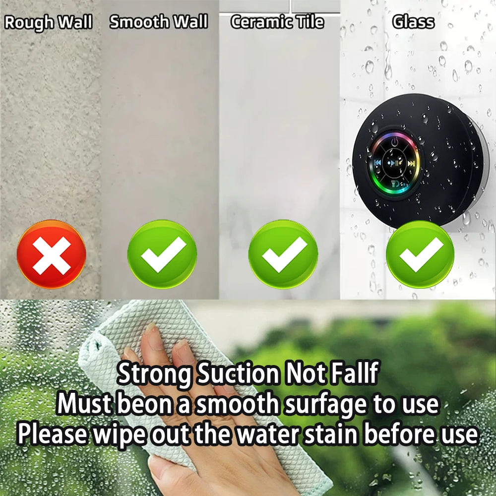 Portable Wireless Bluetooth Speaker LED Light IPX4 Waterproof