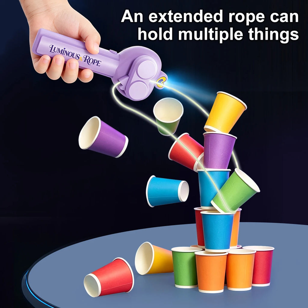 Glowing Rope Launcher Toy, a Flying Rope That Loops in the Air, Brings Endless Tricks and Fun, Suitable for Outdoor Festival Parties