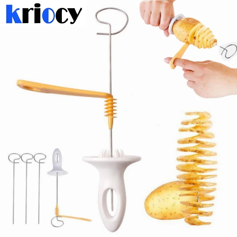 Rotate Potato Slicer Stainless Steel Plastic Twisted