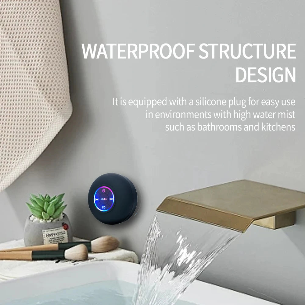 Portable Wireless Bluetooth Speaker LED Light IPX4 Waterproof