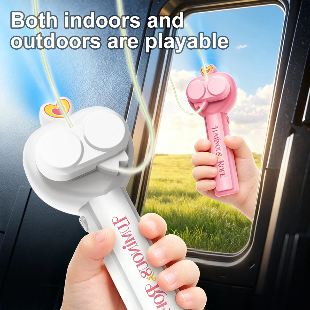 Glowing Rope Launcher Toy, a Flying Rope That Loops in the Air, Brings Endless Tricks and Fun, Suitable for Outdoor Festival Parties