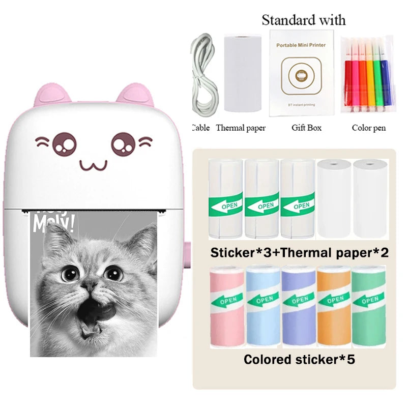 Mini Portable HD Sticker and Label Printer